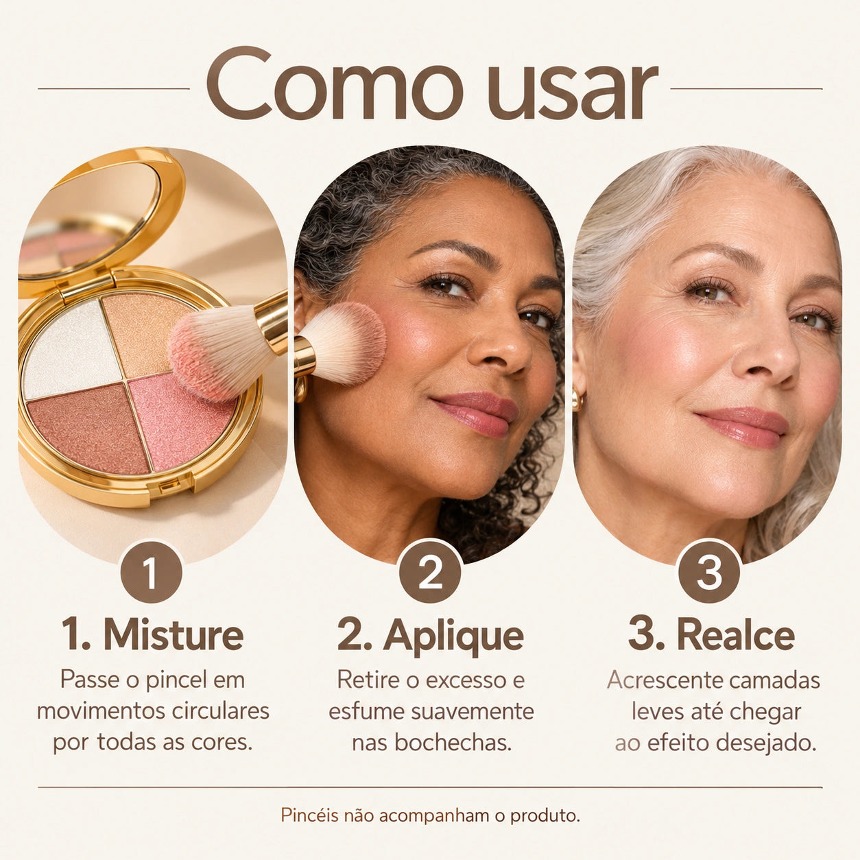 Como usar: misture, aplique e realce